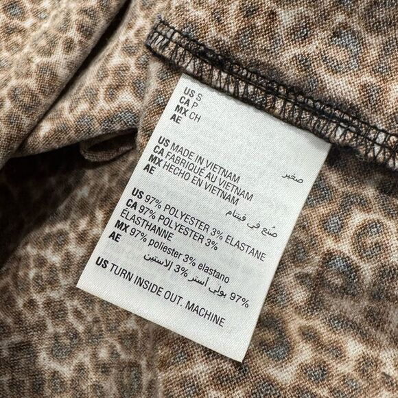 Bar III Animal Print Turtleneck Top Brown Women’s Small - Picture 3 of 4